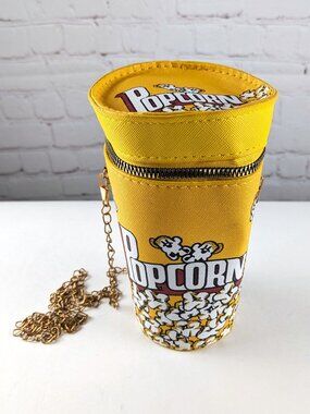 Retro Popcorn Bucket Zip-up Crossbody Purse